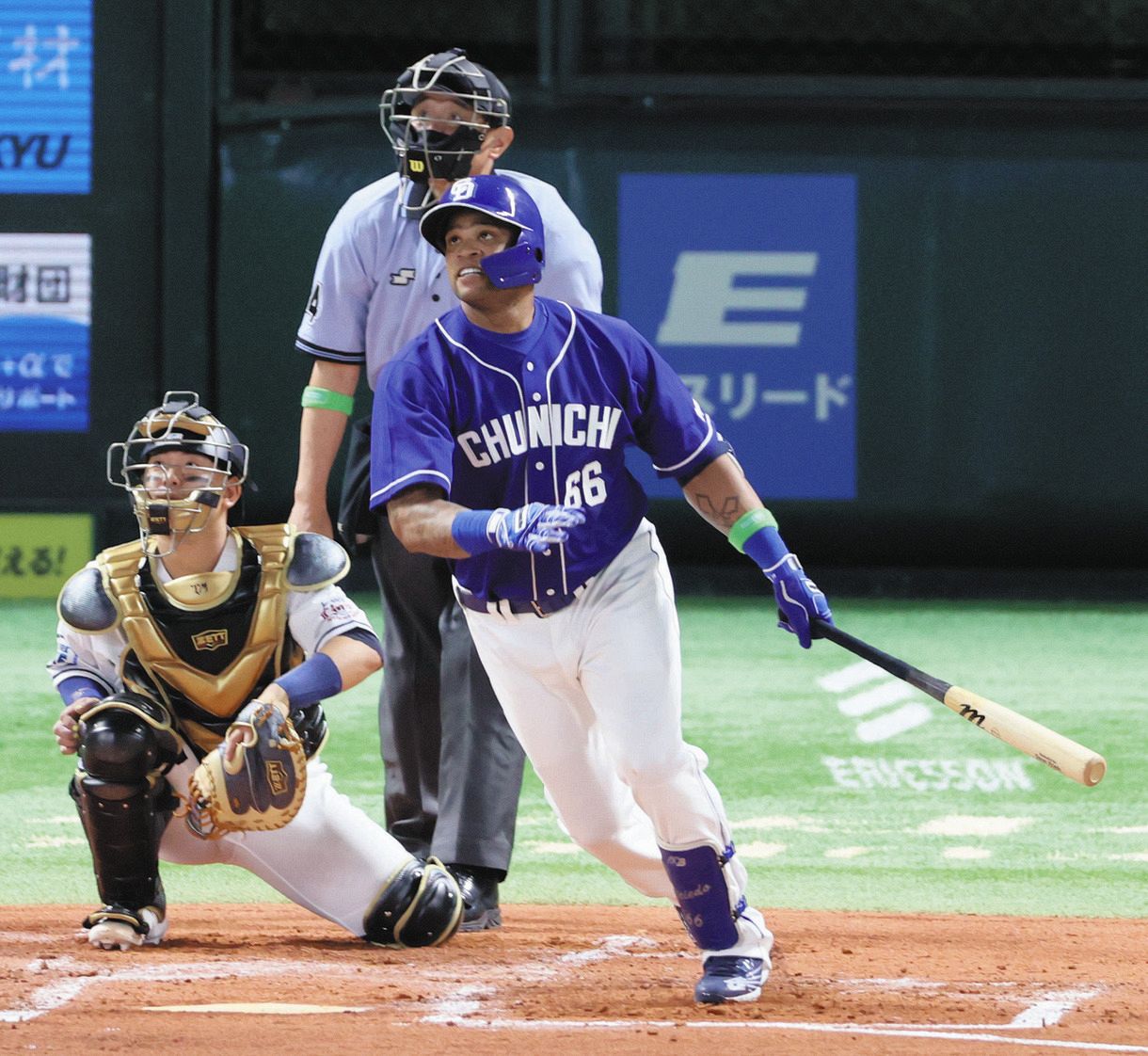 中日ビシエドが球宴初アーチ！オリ山岡の148キロを右翼