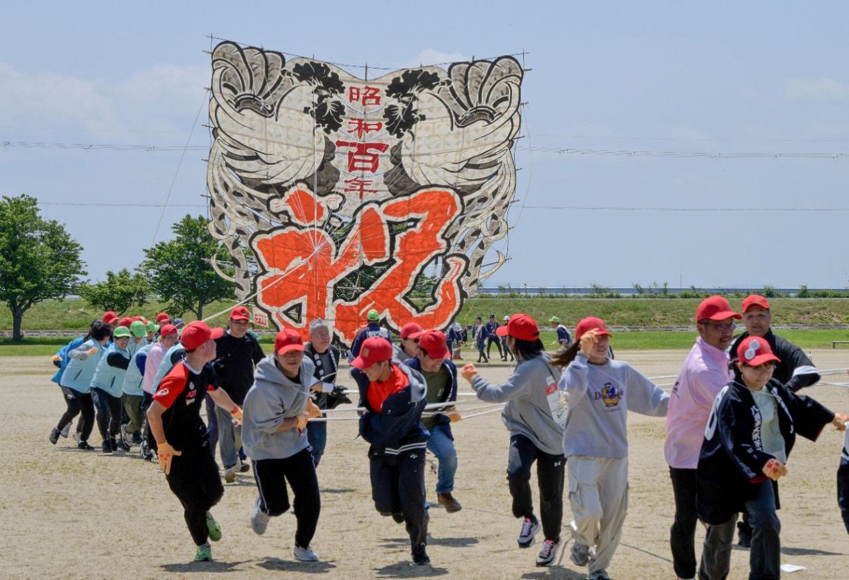 動画】100畳敷き大凧が11年ぶりに復活 滋賀県東近江市、風を待って