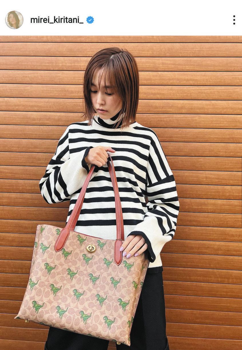 ◇桐谷美玲、息子お気に入りの恐竜バッグを公開【写真】：中日スポーツ