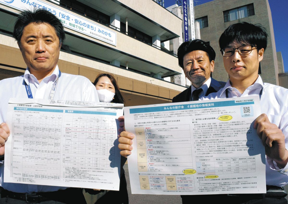 岐阜県内で最も古い建築年の庁舎…美濃加茂市、新庁舎4候補地の資料公表