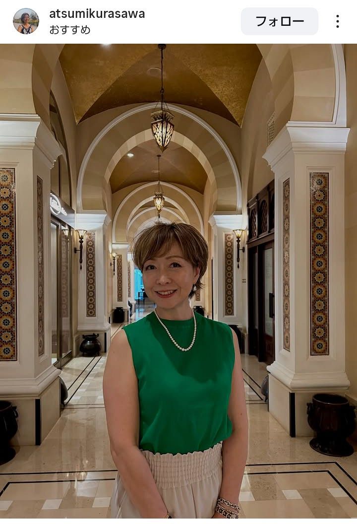 ◇倉沢淳美、『変わらず美人さん』インスタで近影投稿【写真】：中日