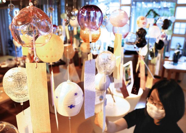 富山ガラス風鈴魚子模様硝子アーティスト作家ハンドブロウ別注オリジナル限定新品 富山ガラス風鈴魚子模様硝子アーティスト作家ハンドブロウ別注