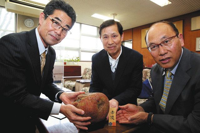 色合い不思議、希少な土岐石を東濃高に寄贈 川辺の柳川さん:中 色合い不思議、希少な土岐石を東濃高に寄贈 川辺の柳川さん:中