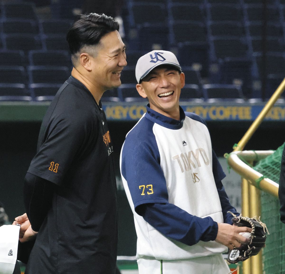 巨人・田中将大、ヤクルト・嶋基宏ヘッドコーチにあいさつ、2006年楽天