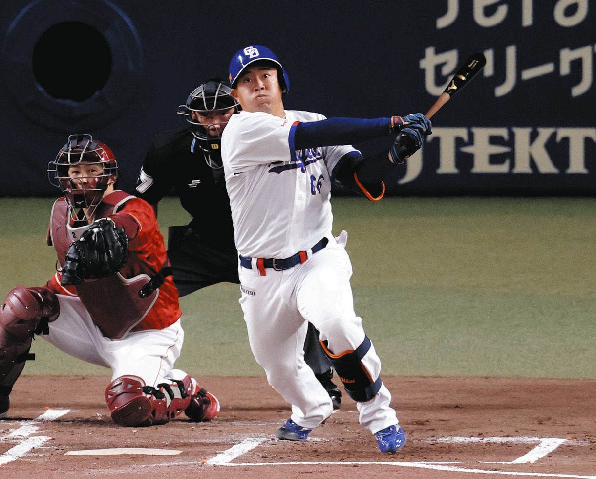中日・鵜飼航丞、先頭打者弾のOP戦3号！ 試合前まで打率3割超えの