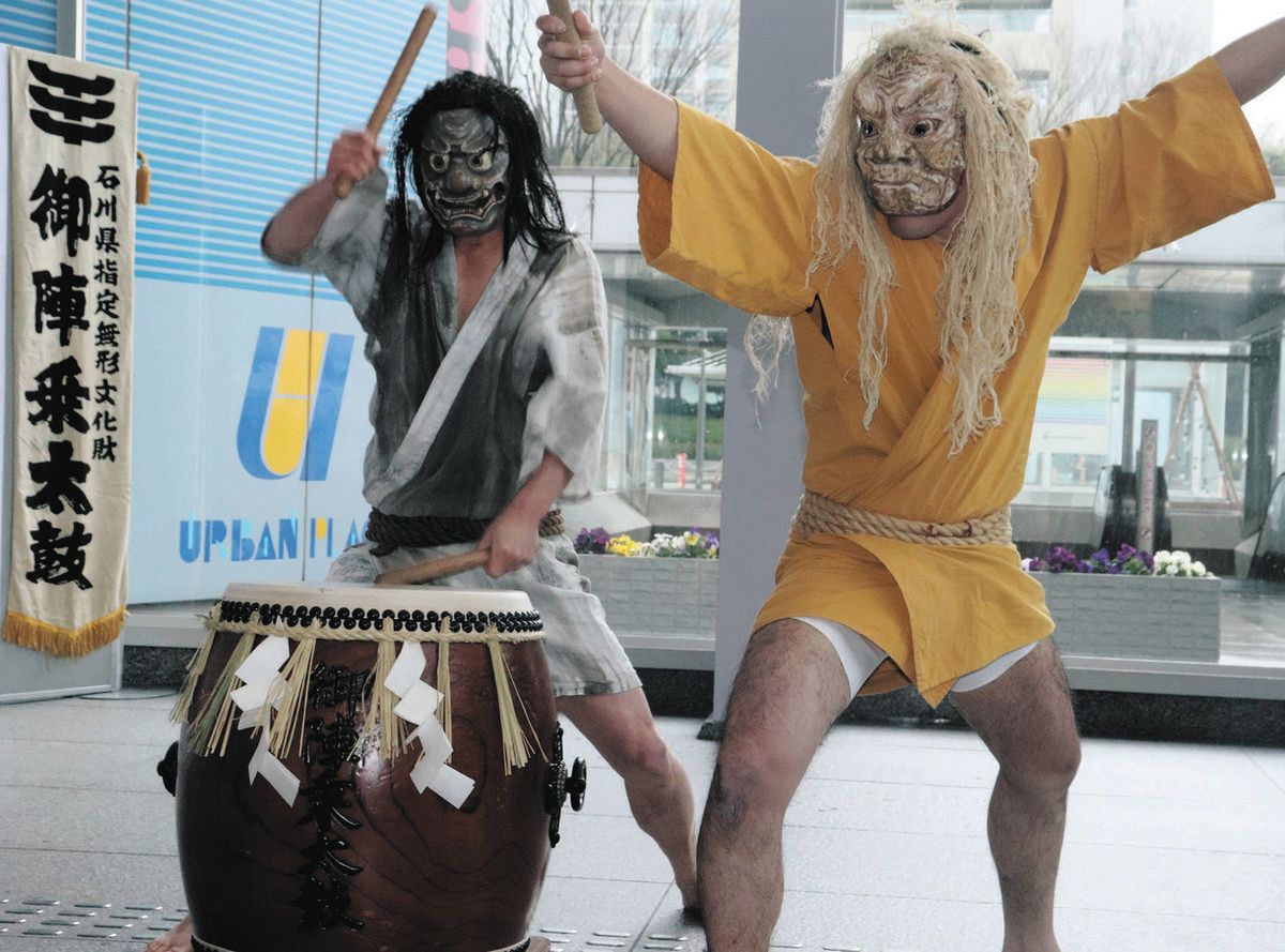 迫力の御陣乗太鼓」「即席の書道アート」 能登復興へ気運盛り上げ 富山