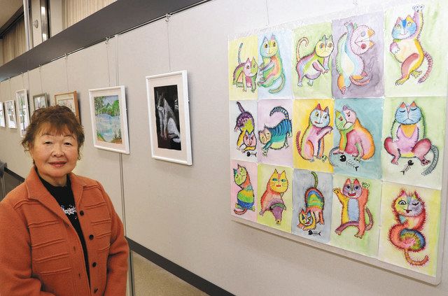 猫たち 色彩豊かに愛らしく 北陸銀敦賀支店で石田さん水彩画展 中日新聞web 猫たち 色彩豊かに愛らしく 北陸銀敦賀支店で石田さん水彩画展 中日新聞web