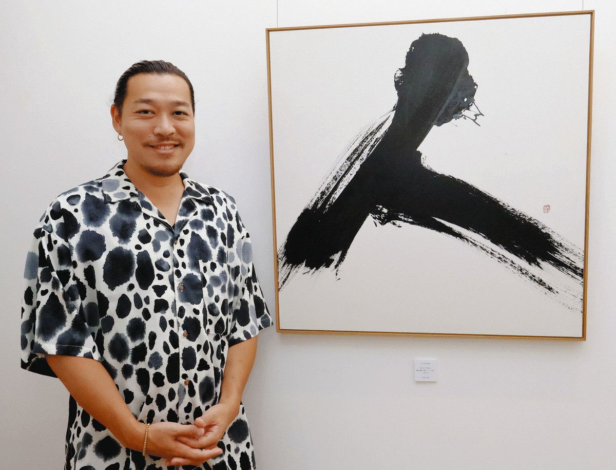 伊藤之一　写真　額装アート 墨のアート、表現を楽しんで 松阪の書家・伊藤さんが伊賀で個展