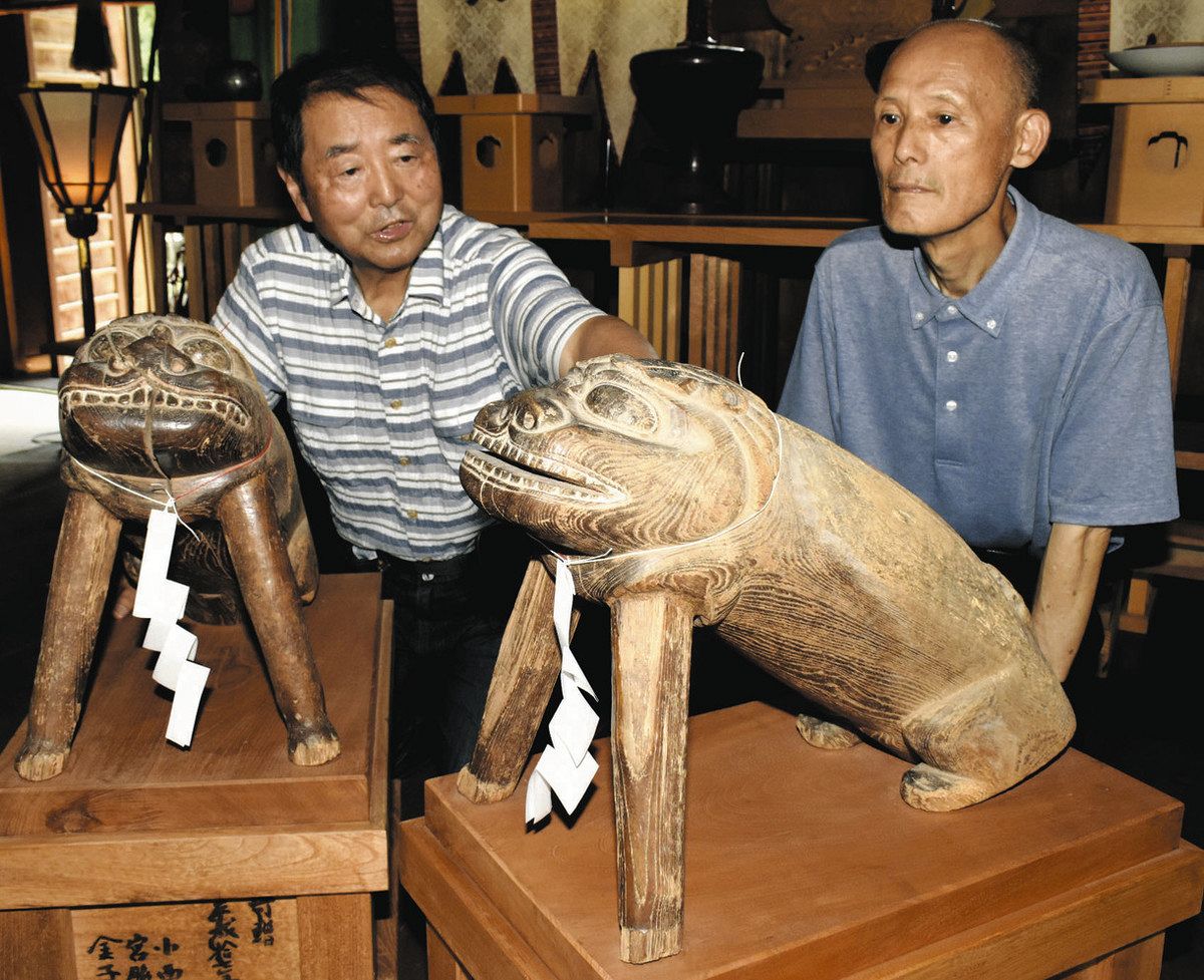 太田住吉神社の木造狛犬 砺波市文化財に指定：北陸中日新聞Web