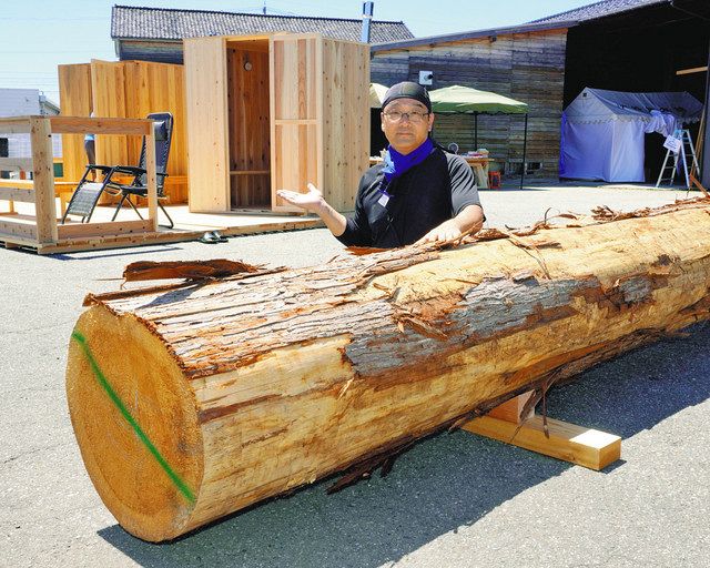 2018年製の木造12畳用整備済み 家用サウナ 県産スギで 上市・松田木材 需要減の「大径木」活用：北陸