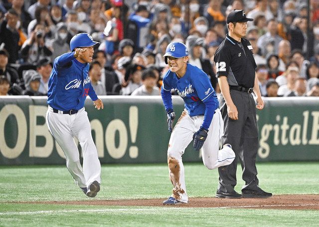 中日】代走・尾田剛樹の足と巨人バッテリー、三本間ギリギリの