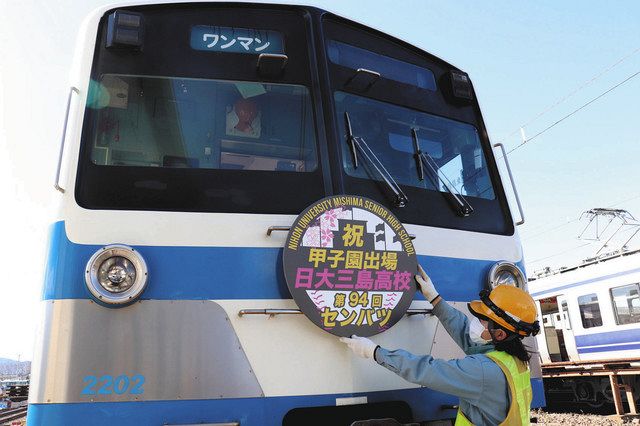 日大三島高、甲子園応援 伊豆箱根鉄道が記念ヘッドマーク：中日新聞