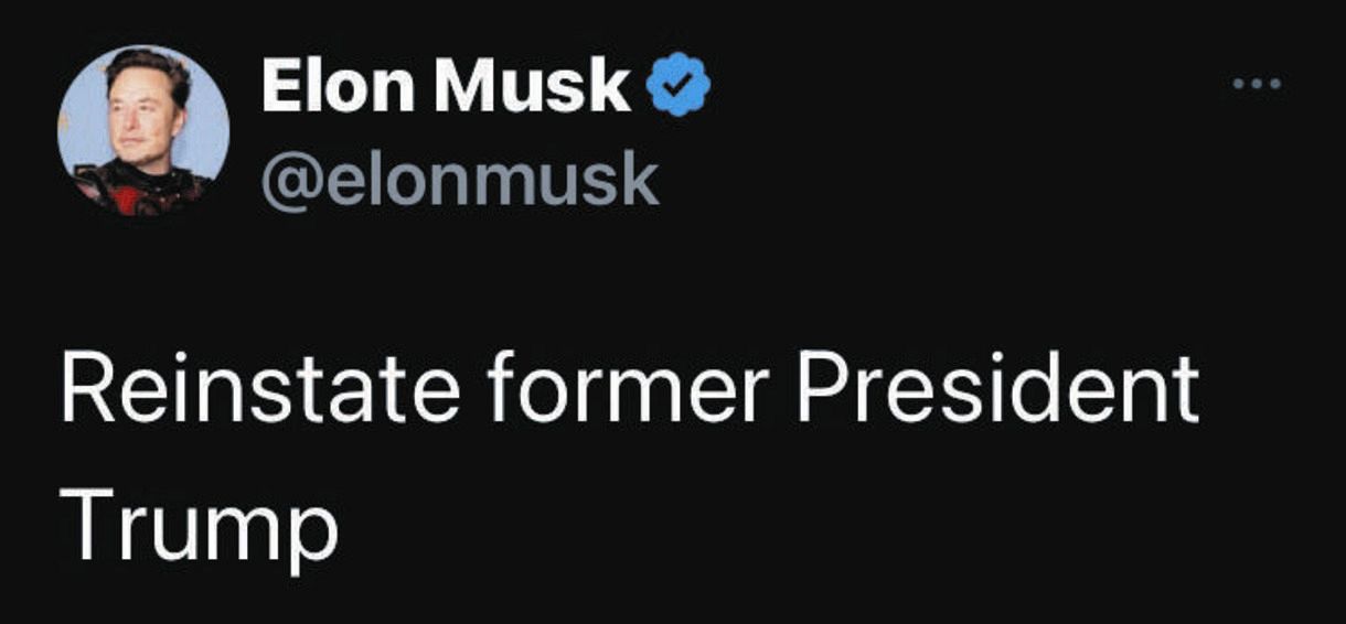 イーロン マスク氏 トランプ前大統領のtwitterアカウント復活を問う投票開始 1時間で0万票突破 賛成6割弱 中日スポーツ 東京中日スポーツ