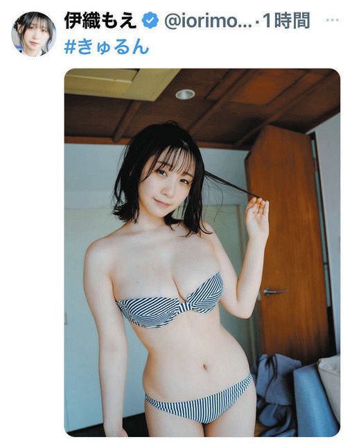 ◇伊織もえ、目がチカチカするゼブラ柄ビキニ【写真】：中日スポーツ