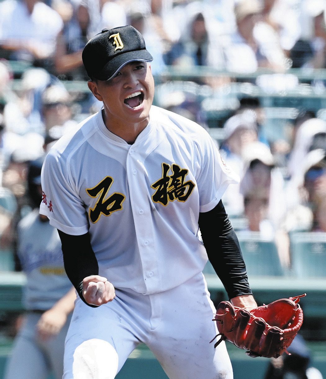 栃木・石橋、甲子園初勝利 背番号6の入江祥太、聖和学園打線を完封