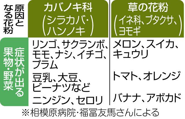 果物など大人の食物アレルギー 原因は花粉症の可能性 中日新聞web