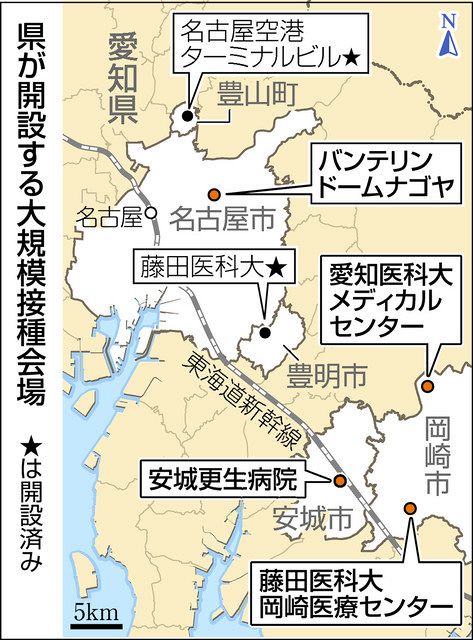 愛知 県の新たな大規模接種会場 西三河３カ所とドームに 中日新聞web