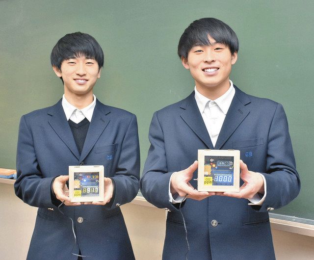 換気の目安 音と光で 測定器を製作 敦賀工高の西村さん 工藤さん 日刊県民福井web