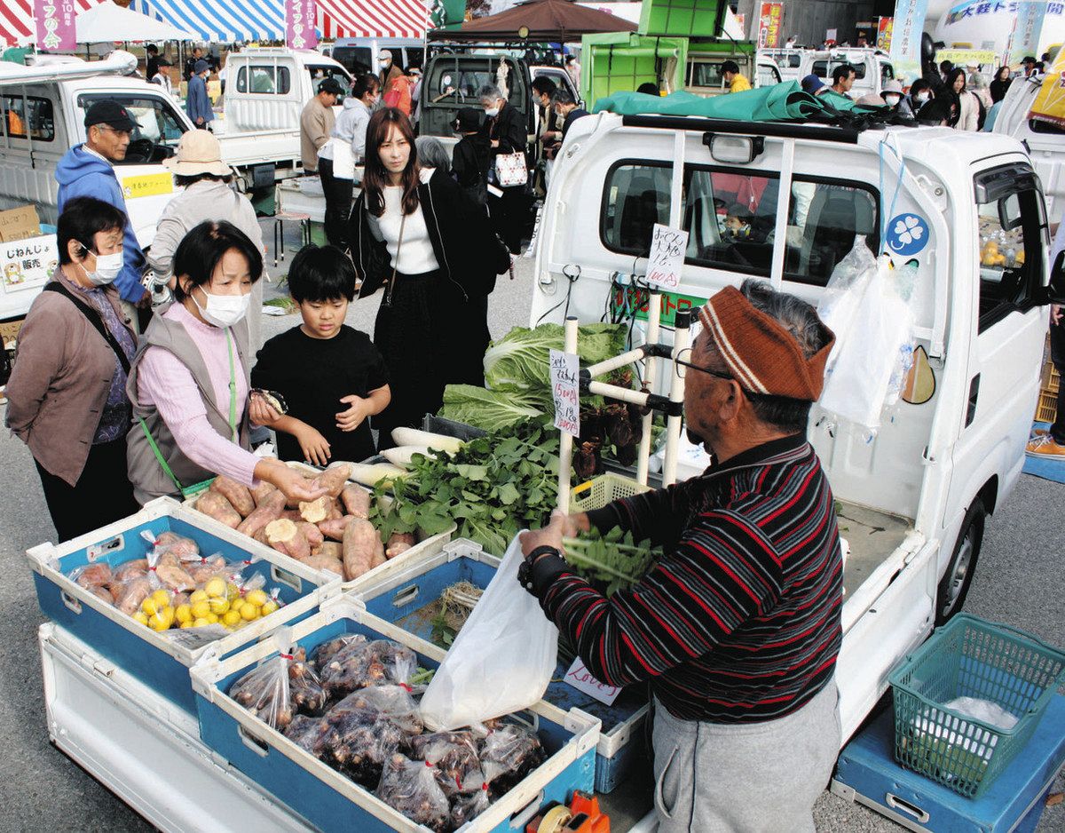 農家直販、荷台に新鮮野菜 豊田の軽トラ市に40台集結：中日新聞Web