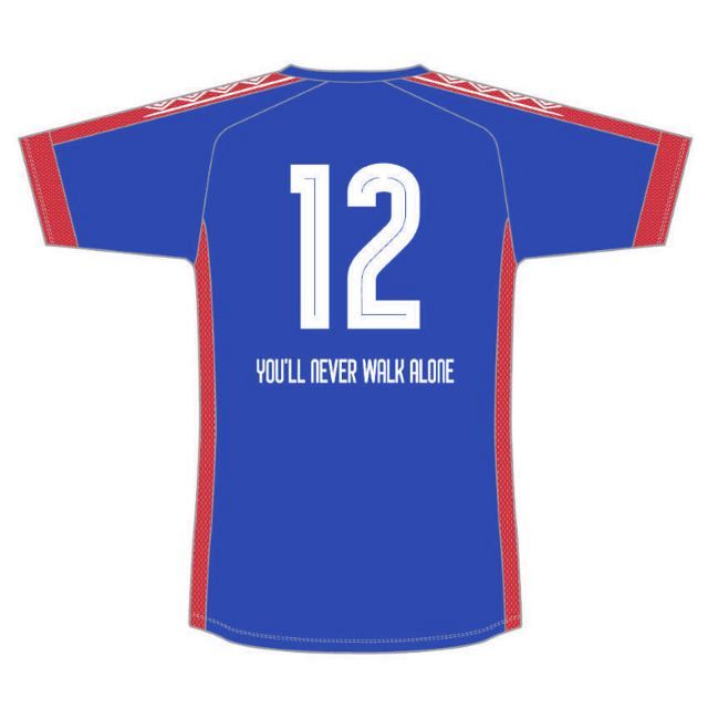 支援Tシャツの背面デザイン（FC東京提供）