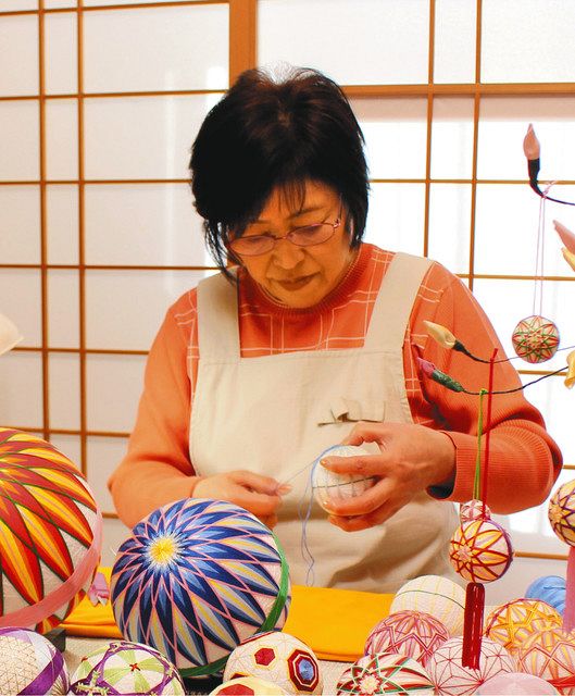 松本てまり 手鞠 伝統工芸 日本 和 刺繍 民芸 - インテリア小物