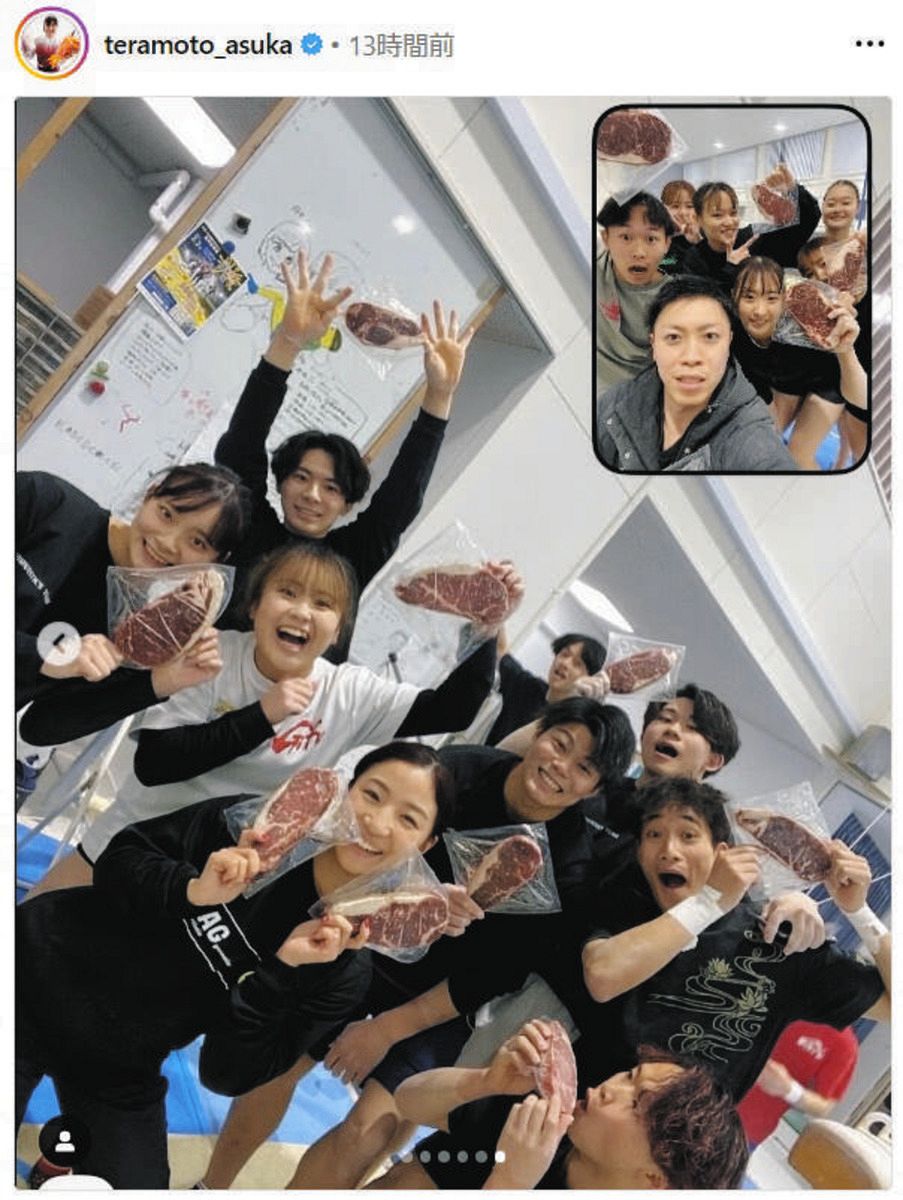 ◇寺本明日香さん、肉ざんまいショット【写真複数】：中日