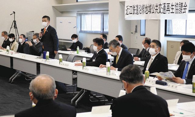 市町の負担割合で合意した協議会＝東近江市役所で 