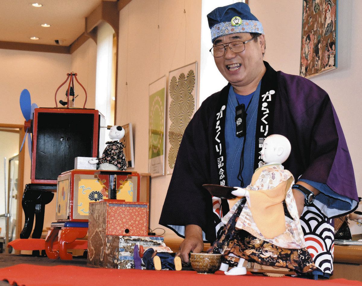 からくりの仕組み知って きょう、あす 大野の記念館で人形師実演：北陸