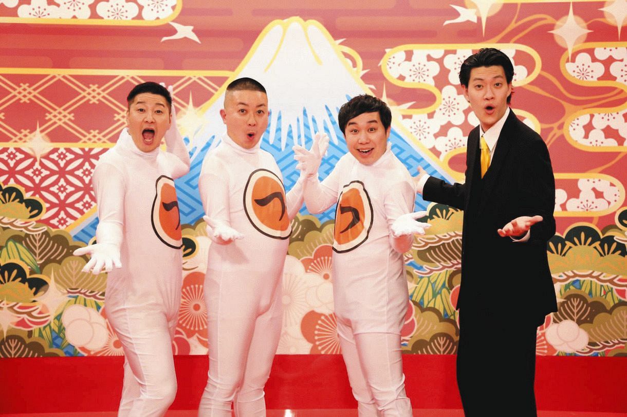 新番組に出演する（左から）「チョコレートプラネット」の長田庄平と松尾駿、「霜降り明星」のせいやと粗品