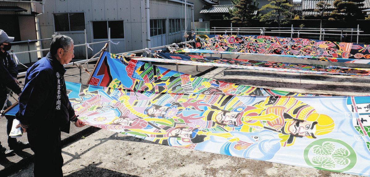 りりしい表情の武者絵のぼり 岡崎で製作ピーク：中日新聞Web