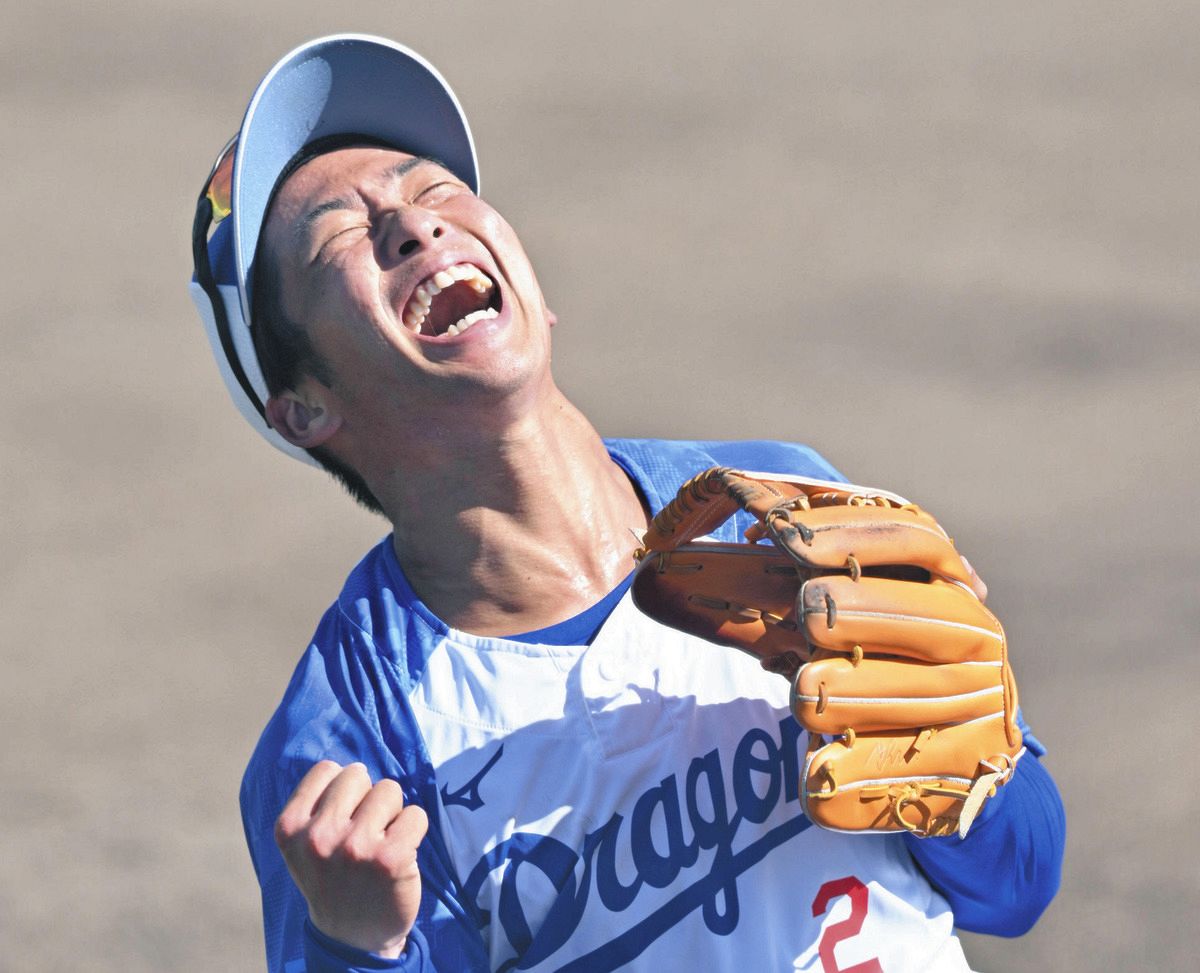 「全然痛みもないです」3月に右肩手術の田中幹也、術後初めて二塁守備でのスローイング【中日】