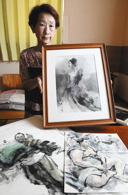 力士、女性巧みな水墨画 田家阿希雄さん追悼展、１１月に名古屋で：中日新聞Web