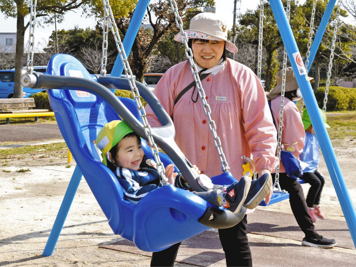 みんな一緒に遊ぼう！ 安全性高い遊具を稲沢の公園が設置：中日新聞Web