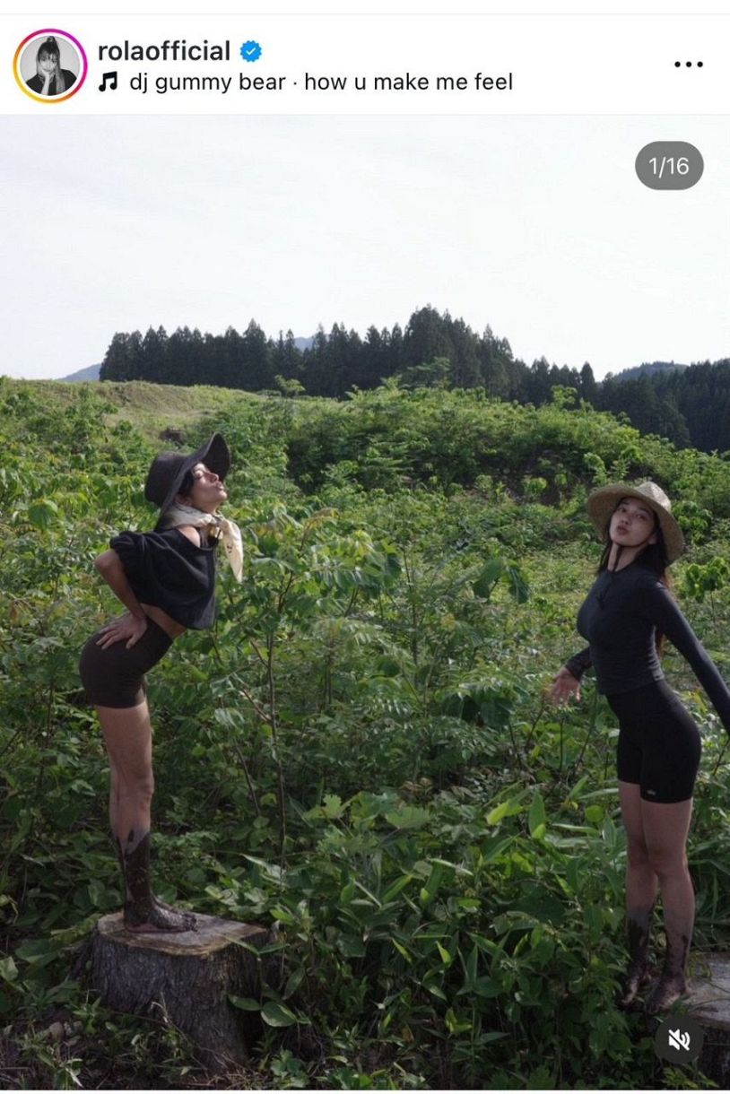 なんだこのお洒落田植え！」ローラ、”腹チラ”短パン姿の農作業にネット
