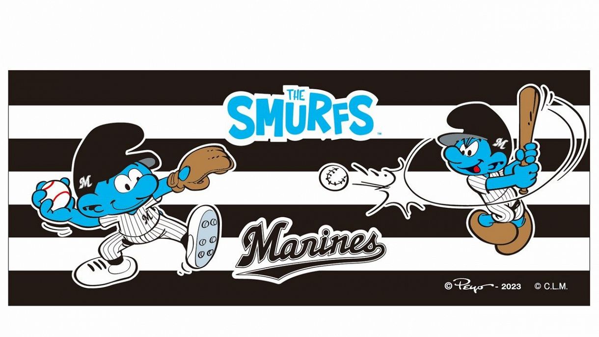 ロッテ】スマーフのコラボグッズ発売 球団ホームユニ着用デザイン：中 