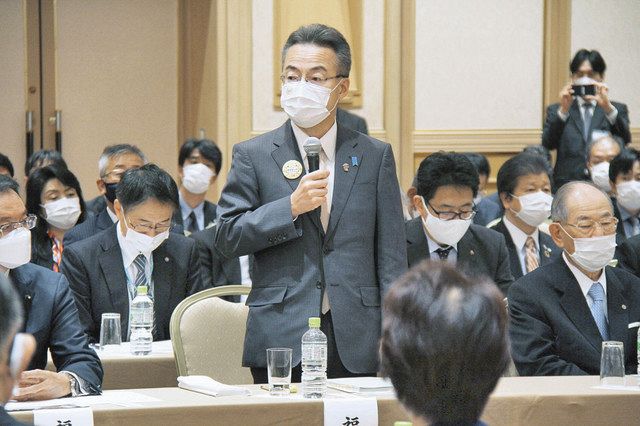 建設促進同盟会 会長に杉本知事就任 「全身全霊傾け務める」：日刊県民 