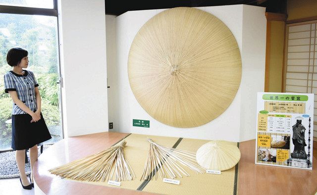 直径183センチ 世界最大の菅笠 福岡の城山さん夫妻製作：北陸中日