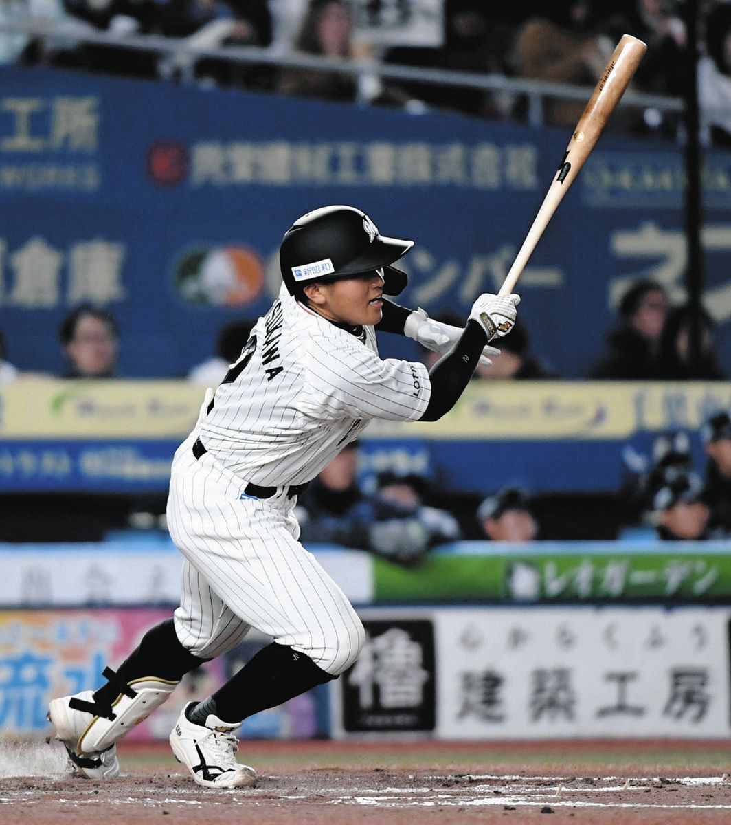 千葉ロッテ　松川虎生　フットガード ロッテの高卒5年目・松川虎生、新人年以来の開幕スタメンで躍動 先制