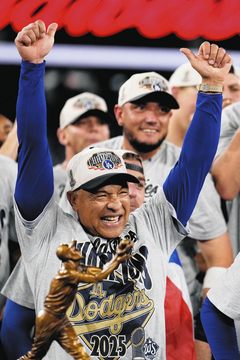 WS champs 2025 ドジャース ロバーツ監督 直筆サイン 色紙 champs WS