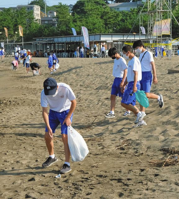 海岸清掃 ごみ少なめ 三国中生徒と保護者が汗 日刊県民福井web