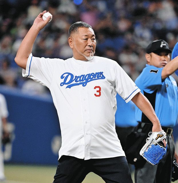 清原和博　ユニフォーム　パンツ 清原和博さんがバンテリンドームで始球式 おなじみの『とんぼ』で登場