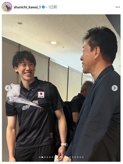 ◇川合俊一、いい笑顔…談笑する石川祐希＆高橋藍と【写真複数】：中日