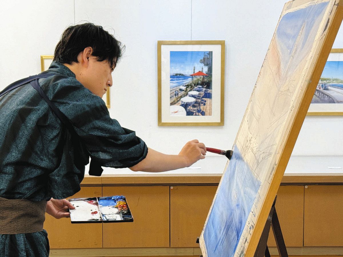 世界に羽ばたく水彩画家が描く風景 9月1日まで、津松菱で矢野さんの