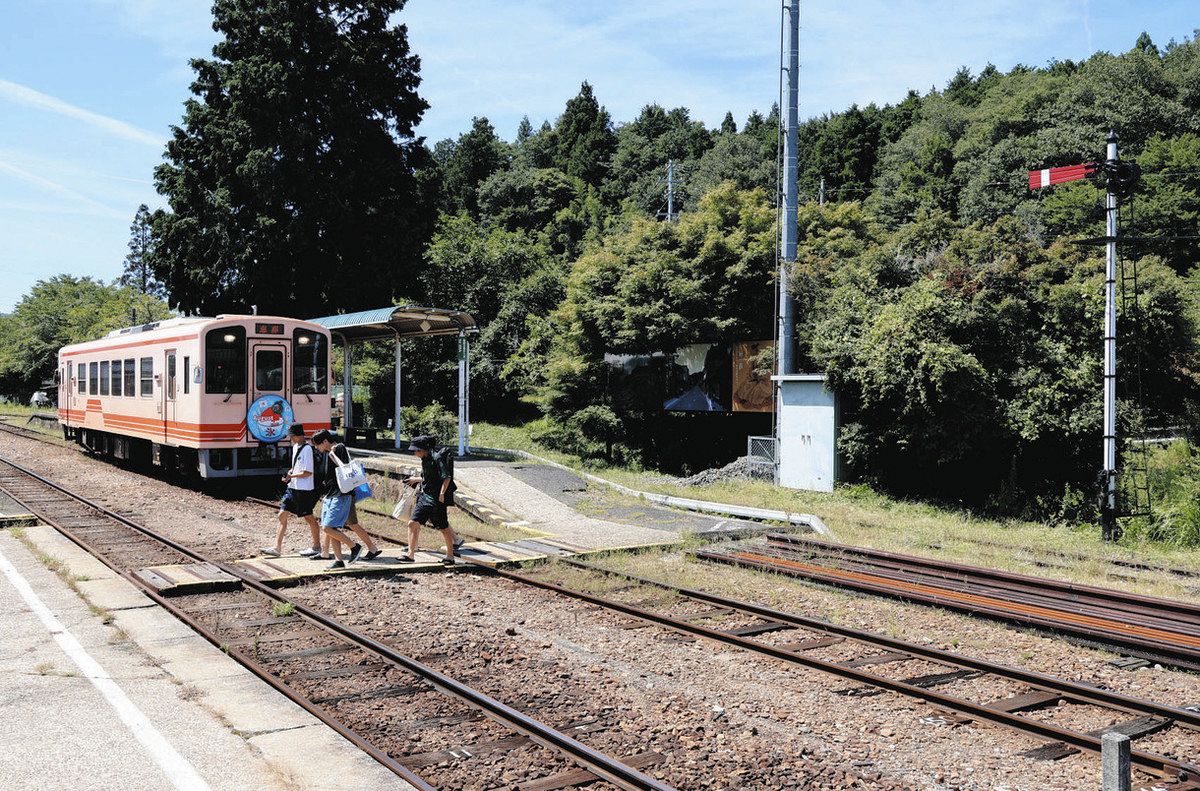 操作体験で駅員気分 恵那・明知鉄道岩村駅の「腕木式信号機」：中日新聞Web
