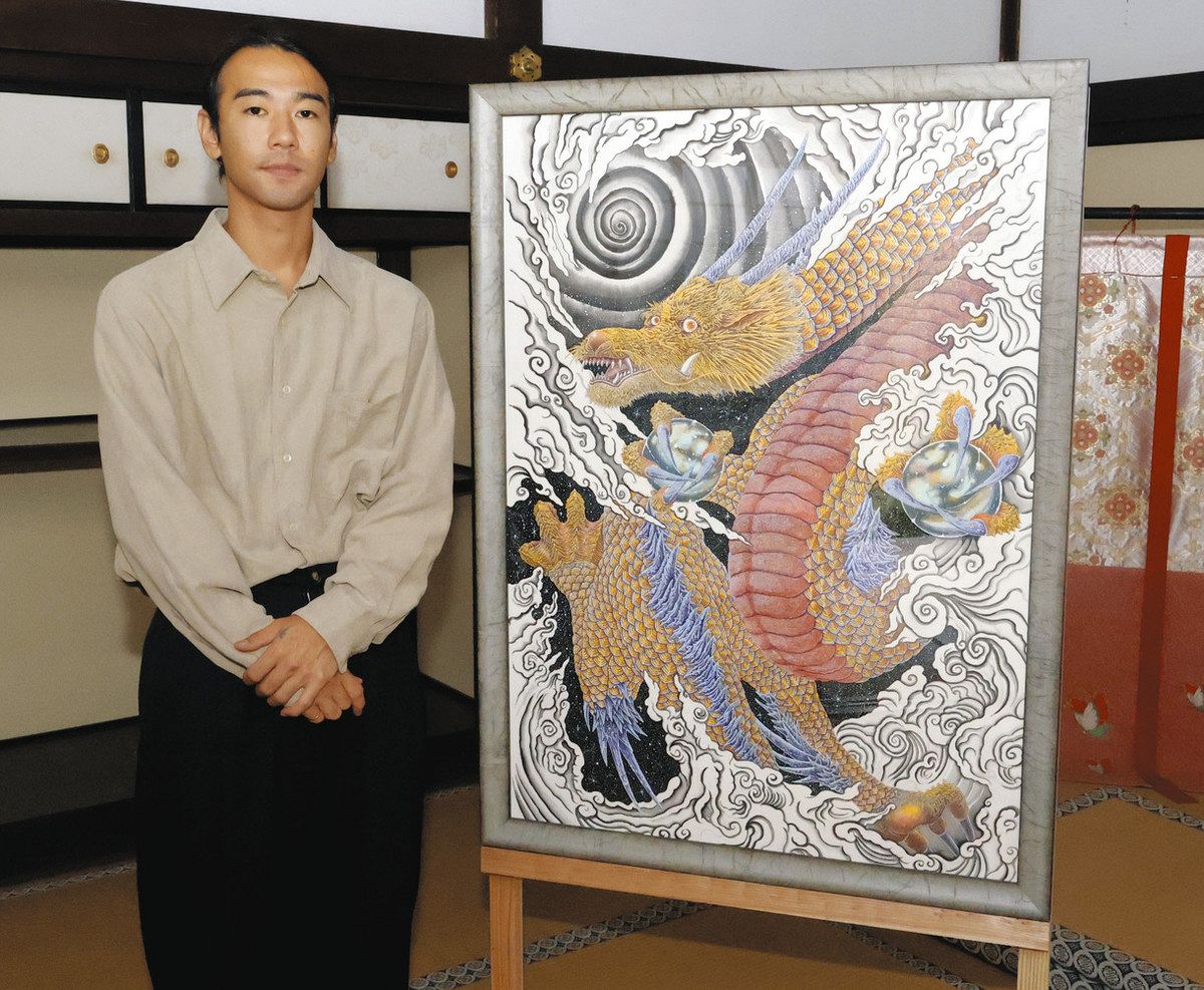 秘仏本尊公開に合わせ「龍と土地」絵画展 小松市・那谷寺の書院で移住