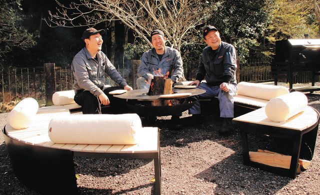 オコタでぽかぽか 垂井・日進鉄工がユニークな焚き火台の受注販売開始