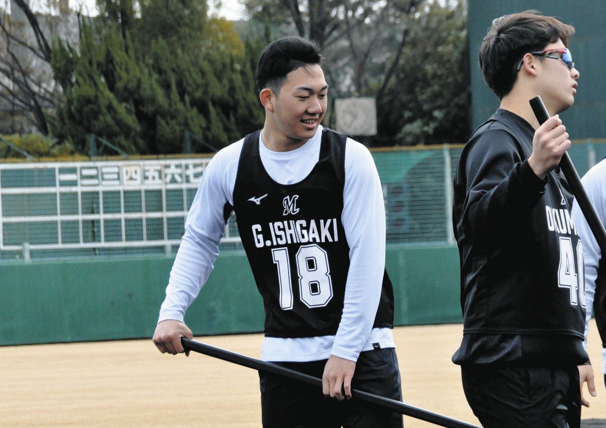 千葉ロッテマリーンズ 石垣元気 18 直筆サインボール ドラフト1位 立石 