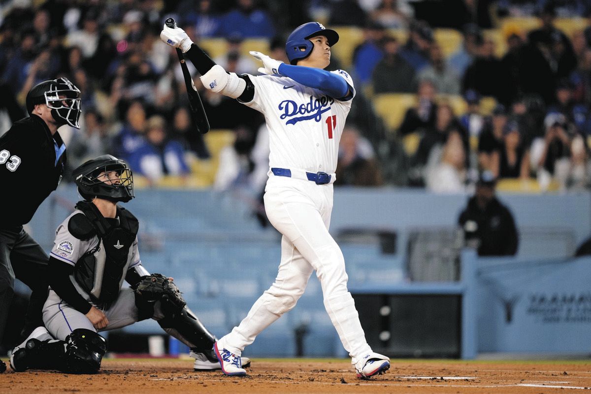 大谷翔平の6号先頭打者弾、敵軍ロッキーズ地元局「この球場で