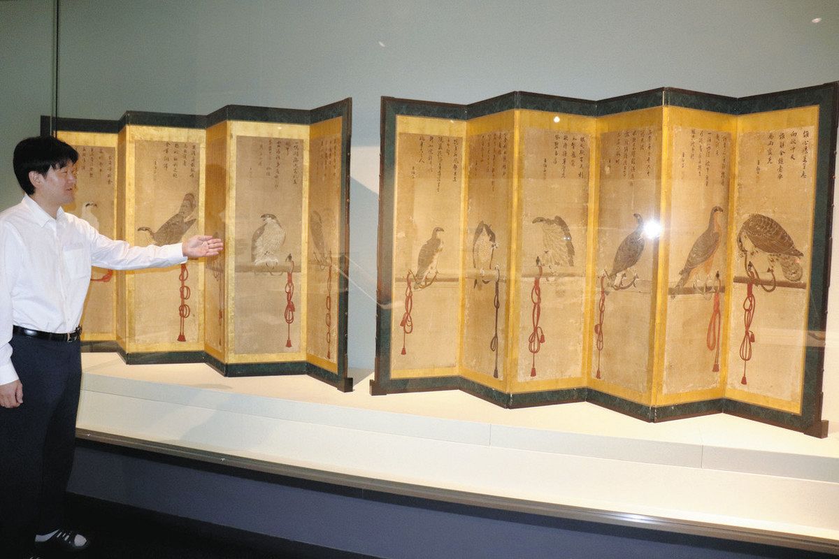 版画前田守一作「鷹」11/22 稀少品　検大英博物館 前田家の狩り 鷹の目で 歴博で企画展 道具や屛風など149点：北陸中日