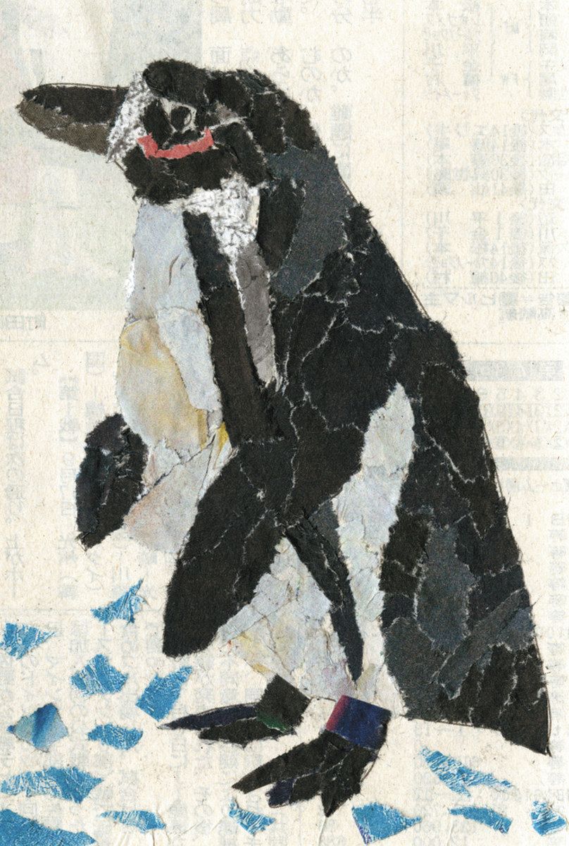 新聞ちぎり絵 ギャラリー＞ 「ペンギン」：中日新聞しずおかWeb
